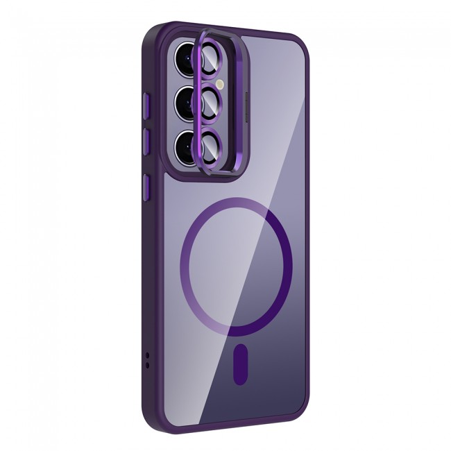 Galaxy S25 Plus Kılıf Standlı ve Kamera Lens Hediyeli M-Safe Şarj Özellikli Zore Etro Kapak Galaxy S25 Plus Kılıf Standlı ve Kamera Lens Hediyeli M-Safe Şarj Özellikli Zore Etro Kapak
