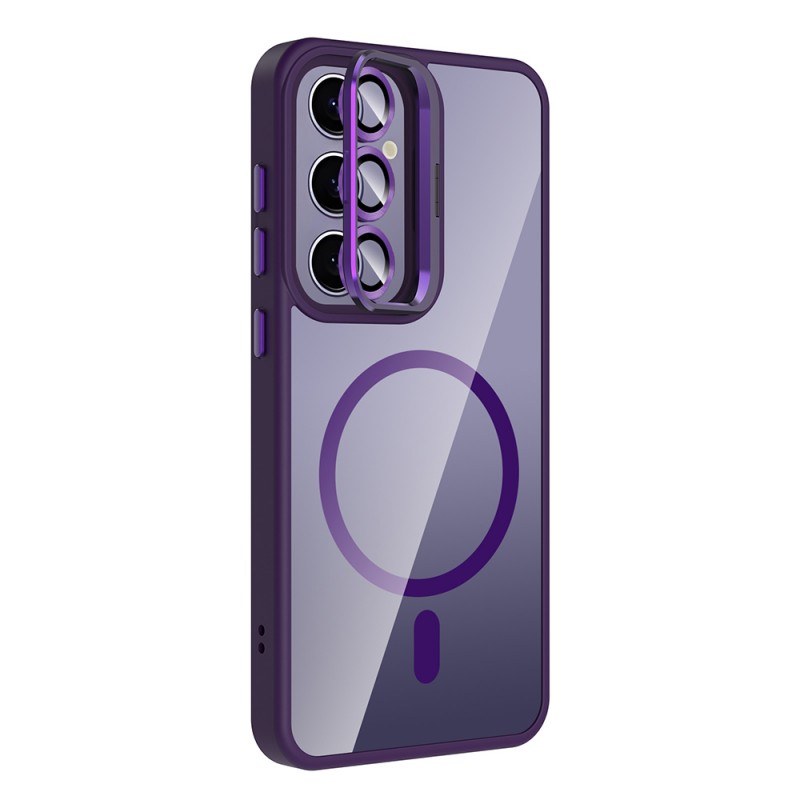 Bal-z Galaxy S25 Plus Kılıf Standlı ve Kamera Lens Hediyeli M-Safe Şarj Özellikli Zore Etro Kapak