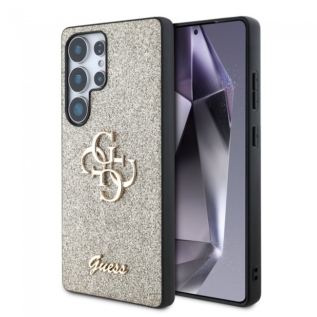 Galaxy S25 Ultra Kılıf Guess Orjinal Lisanslı 4G Büyük Metal Logolu Glitter Kapak Galaxy S25 Ultra Kılıf Guess Orjinal Lisanslı 4G Büyük Metal Logolu Glitter Kapak
