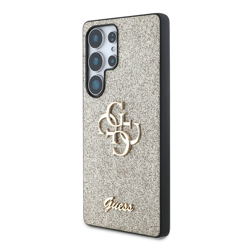 Bal-z Galaxy S25 Ultra Kılıf Guess Orjinal Lisanslı 4G Büyük Metal Logolu Glitter Kapak