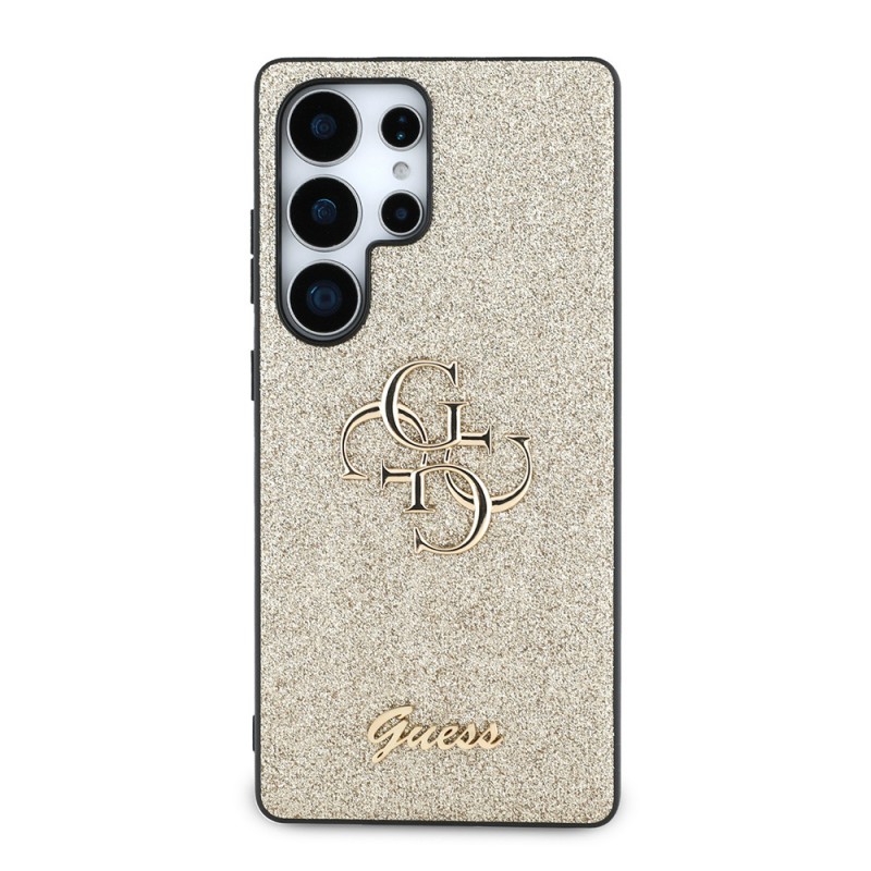Bal-z Galaxy S25 Ultra Kılıf Guess Orjinal Lisanslı 4G Büyük Metal Logolu Glitter Kapak