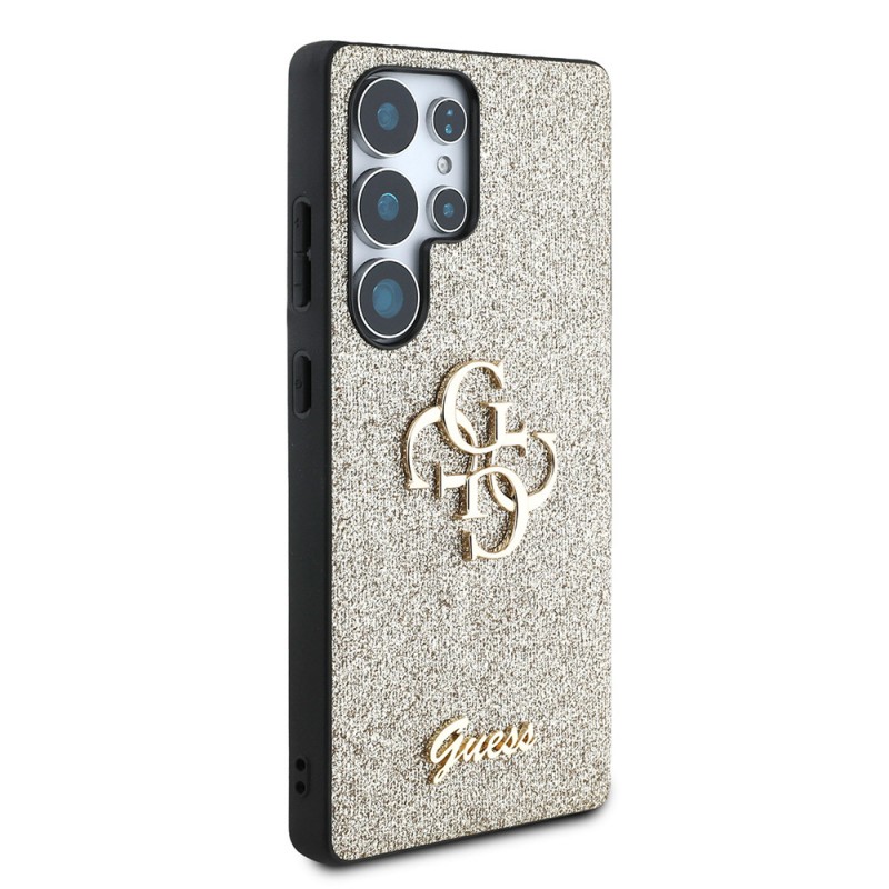 Bal-z Galaxy S25 Ultra Kılıf Guess Orjinal Lisanslı 4G Büyük Metal Logolu Glitter Kapak