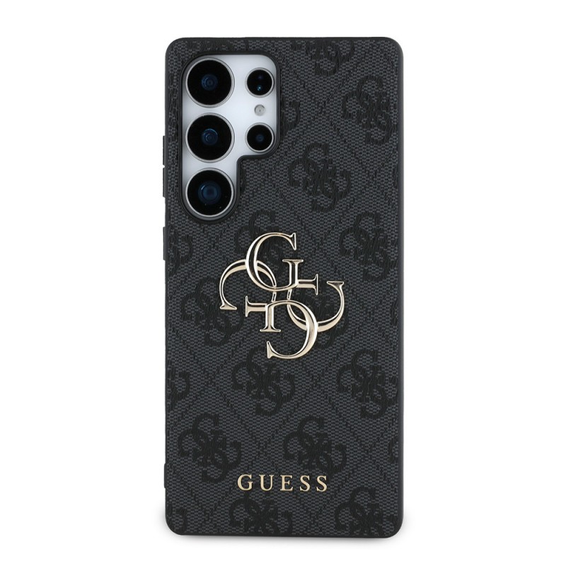 Bal-z Galaxy S25 Ultra Kılıf Guess Orjinal Lisanslı PU Deri 4G Desenli Metal Büyük 4G ve Yazı Logolu Kapak