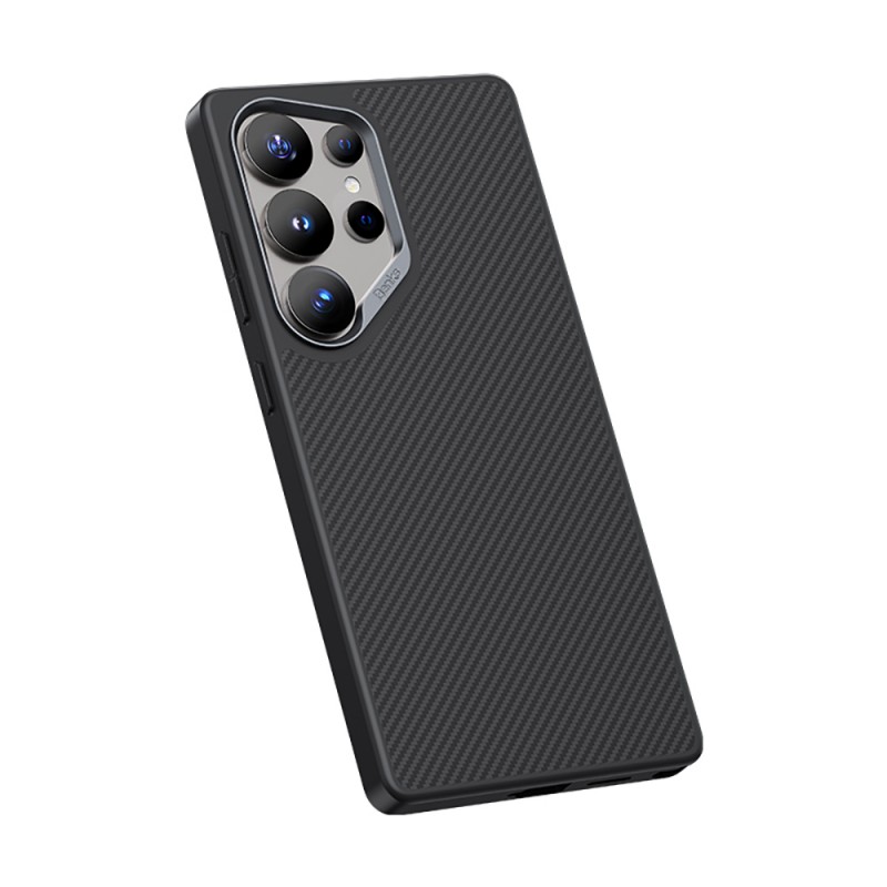Bal-z Galaxy S25 Ultra Kılıf Karbon Fiber M-safe Şarj Özellikli Benks Hybrid ArmorPro 600D Kevlar Kapak