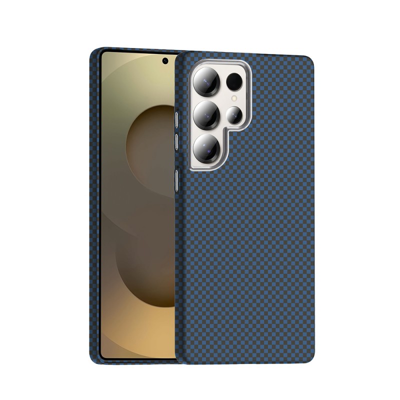 Bal-z Galaxy S25 Ultra Kılıf M-safe Şarj Özellikli Karbon Fiber Görünümlü Zore Gros Kapak