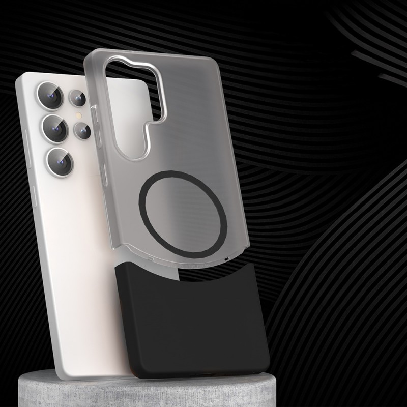 Bal-z Galaxy S25 Ultra Kılıf M-Safe Şarj Özellikli Mıknatıslı Zore Duble Kapak