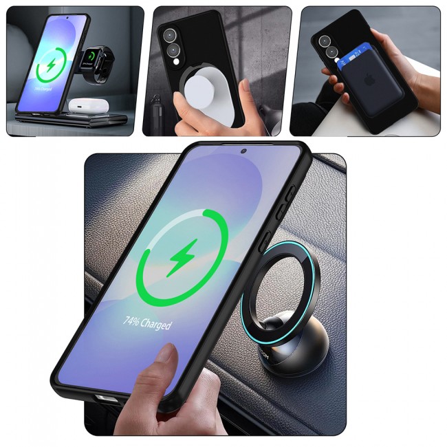 Galaxy S25 Ultra Kılıf M-safe Şarj Özellikli Standlı Zore Samara Kapak Galaxy S25 Ultra Kılıf M-safe Şarj Özellikli Standlı Zore Samara Kapak