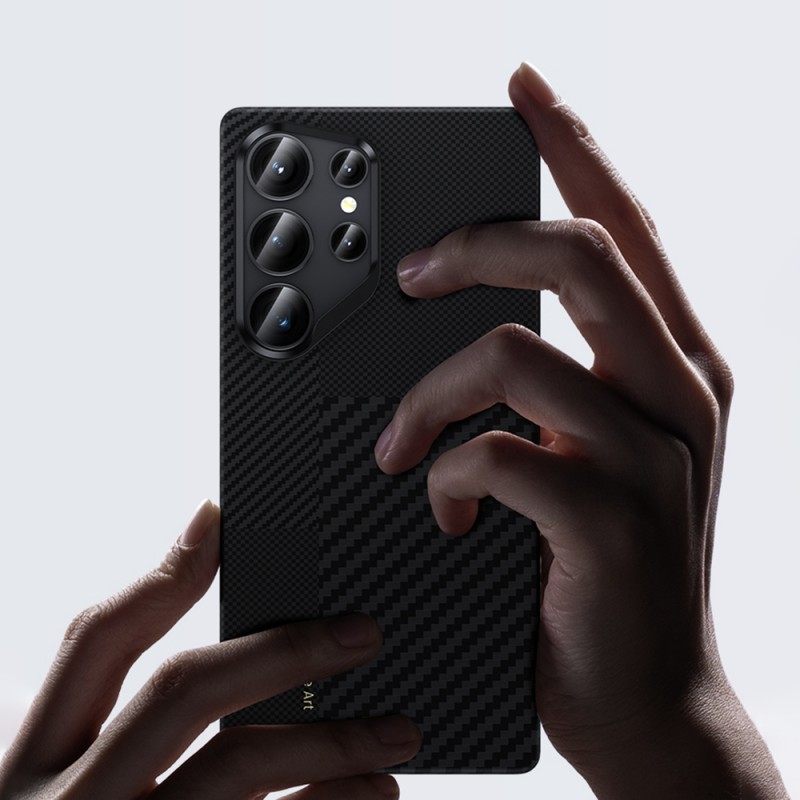 Bal-z Galaxy S25 Ultra Kılıf M-safe Şarj Özellikli Karbon Fiber Benks Montage ArmorAir Kevlar Kapak