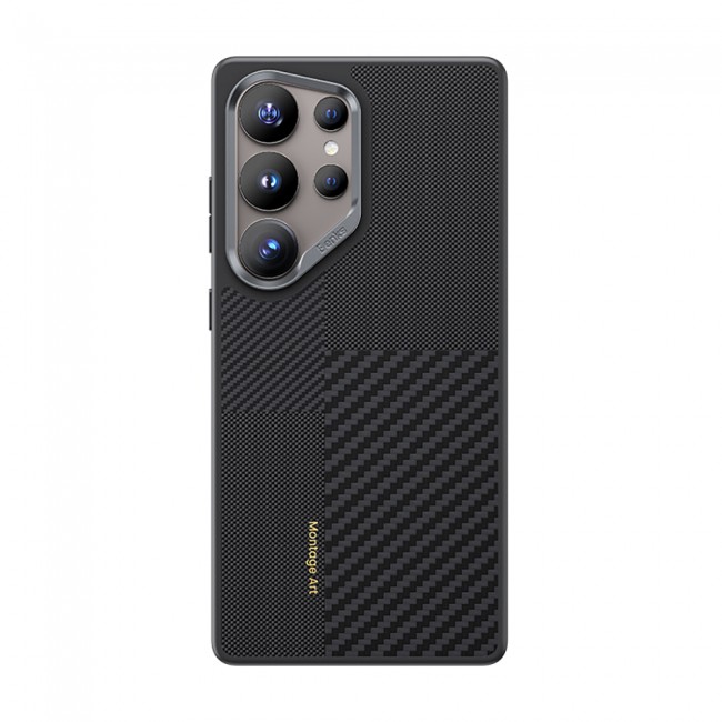 Galaxy S25 Ultra Kılıf Magsafe Şarj Özellikli Karbon Fiber Benks Montage Hybrid ArmorPro Kevlar Kapak Galaxy S25 Ultra Kılıf Magsafe Şarj Özellikli Karbon Fiber Benks Montage Hybrid ArmorPro Kevlar Kapak