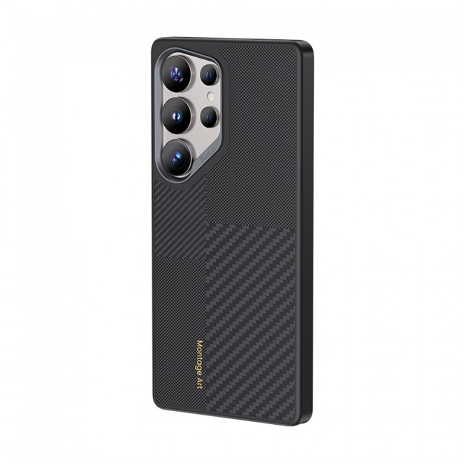Galaxy S25 Ultra Kılıf Magsafe Şarj Özellikli Karbon Fiber Benks Montage Hybrid ArmorPro Kevlar Kapak Galaxy S25 Ultra Kılıf Magsafe Şarj Özellikli Karbon Fiber Benks Montage Hybrid ArmorPro Kevlar Kapak