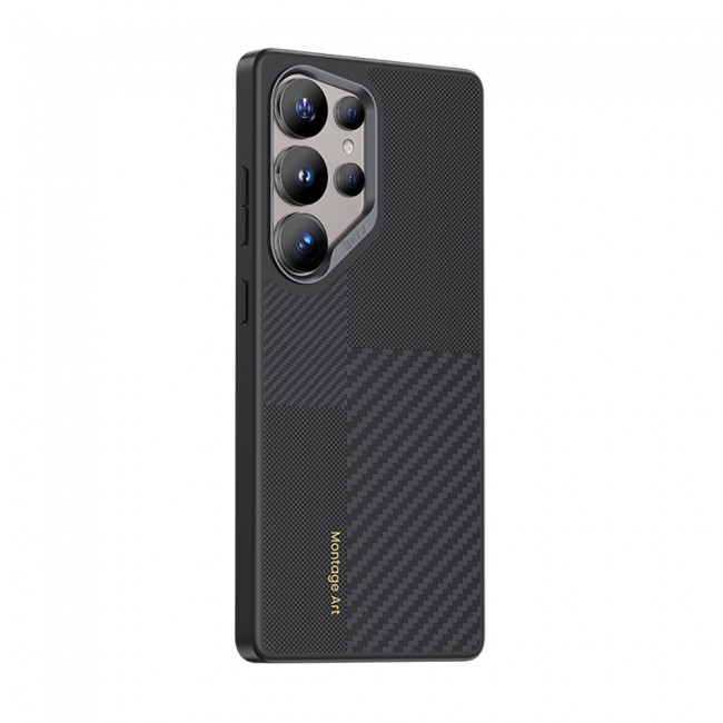Galaxy S25 Ultra Kılıf Magsafe Şarj Özellikli Karbon Fiber Benks Montage Hybrid ArmorPro Kevlar Kapak Galaxy S25 Ultra Kılıf Magsafe Şarj Özellikli Karbon Fiber Benks Montage Hybrid ArmorPro Kevlar Kapak