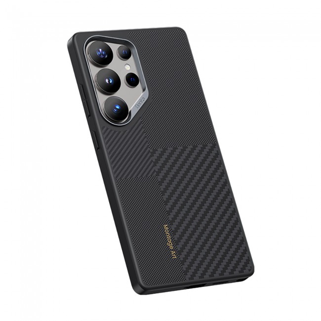 Galaxy S25 Ultra Kılıf Magsafe Şarj Özellikli Karbon Fiber Benks Montage Hybrid ArmorPro Kevlar Kapak Galaxy S25 Ultra Kılıf Magsafe Şarj Özellikli Karbon Fiber Benks Montage Hybrid ArmorPro Kevlar Kapak