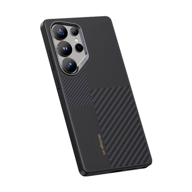 Bal-z Galaxy S25 Ultra Kılıf M-safe Şarj Özellikli Karbon Fiber Benks Montage Hybrid ArmorPro Kevlar Kapak