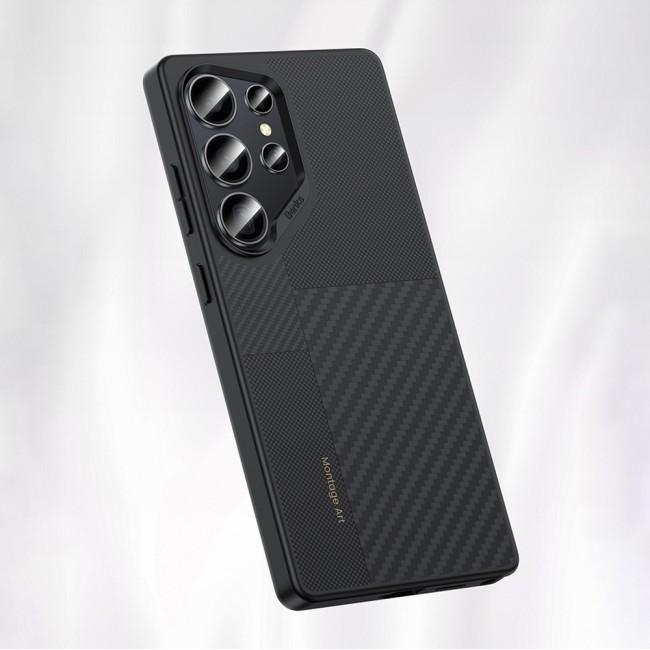 Galaxy S25 Ultra Kılıf Magsafe Şarj Özellikli Karbon Fiber Benks Montage Hybrid ArmorPro Kevlar Kapak Galaxy S25 Ultra Kılıf Magsafe Şarj Özellikli Karbon Fiber Benks Montage Hybrid ArmorPro Kevlar Kapak
