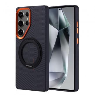 Galaxy S25 Ultra Kılıf M-safe Şarj Özellikli Karbon Fiber Görünümlü Zore Standlı Troy Kapak Galaxy S25 Ultra Kılıf M-safe Şarj Özellikli Karbon Fiber Görünümlü Zore Standlı Troy Kapak