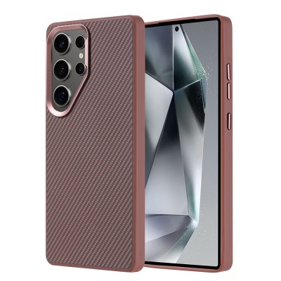 Bal-z Galaxy S25 Ultra Kılıf M-safe Şarj Özellikli Karbon Fiber Görünümlü Zore Troy Kapak