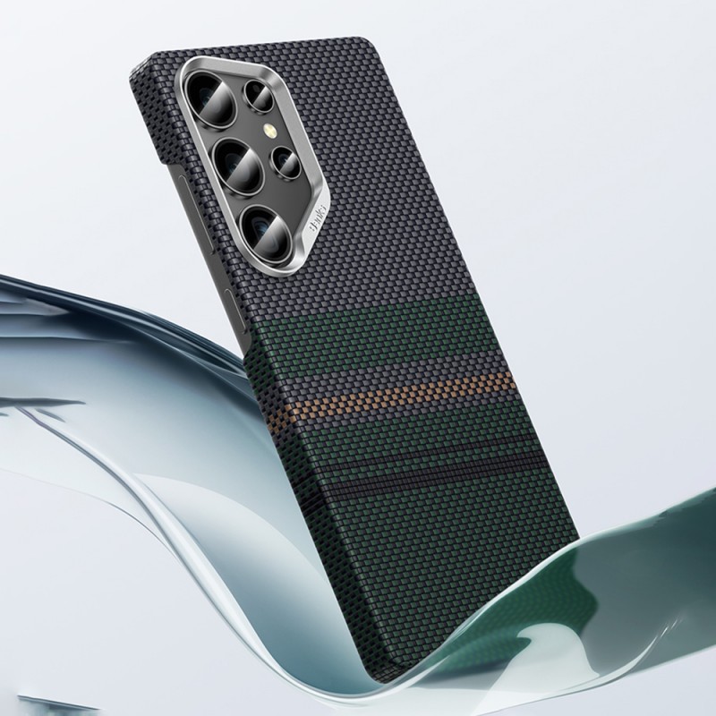 Bal-z Galaxy S25 Ultra Kılıf M-safe Şarj Özellikli Karbon Fiber Tasarımlı Benks Aurora ArmorAir Kevlar Kapak