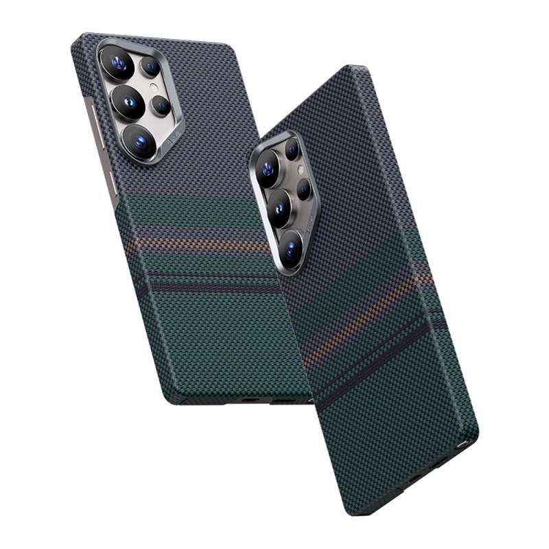 Bal-z Galaxy S25 Ultra Kılıf M-safe Şarj Özellikli Karbon Fiber Tasarımlı Benks Aurora ArmorAir Kevlar Kapak