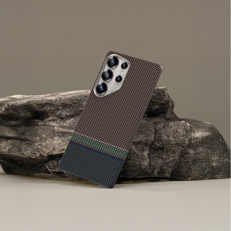 Bal-z Galaxy S25 Ultra Kılıf M-safe Şarj Özellikli Karbon Fiber Tasarımlı Benks Prestige ArmorAir Kevlar Kapak