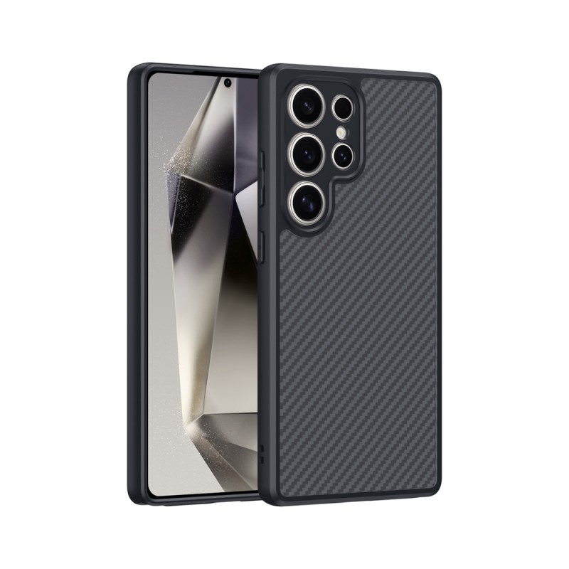 Bal-z Galaxy S25 Ultra Kılıf M-safe Şarj Özellikli Karbon Fiber Tasarımlı Zore Elnino Kapak