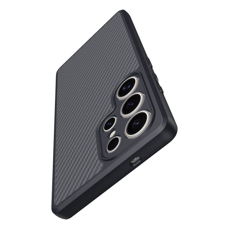 Bal-z Galaxy S25 Ultra Kılıf M-safe Şarj Özellikli Karbon Fiber Tasarımlı Zore Elnino Kapak