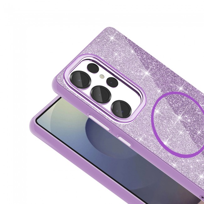 Galaxy S25 Ultra Kılıf Magsafe Şarj Özellikli Parlayan Simli Zore Okso Kapak Galaxy S25 Ultra Kılıf Magsafe Şarj Özellikli Parlayan Simli Zore Okso Kapak
