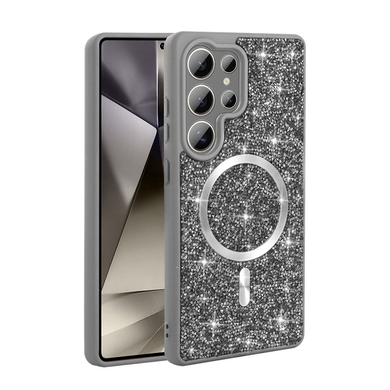 Bal-z Galaxy S25 Ultra Kılıf Pırlanta Tasarımlı M-safe Şarj Özellikli Zore Mozaik Silikon Kapak