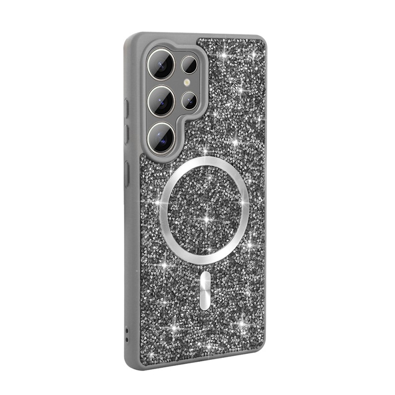 Bal-z Galaxy S25 Ultra Kılıf Pırlanta Tasarımlı M-safe Şarj Özellikli Zore Mozaik Silikon Kapak