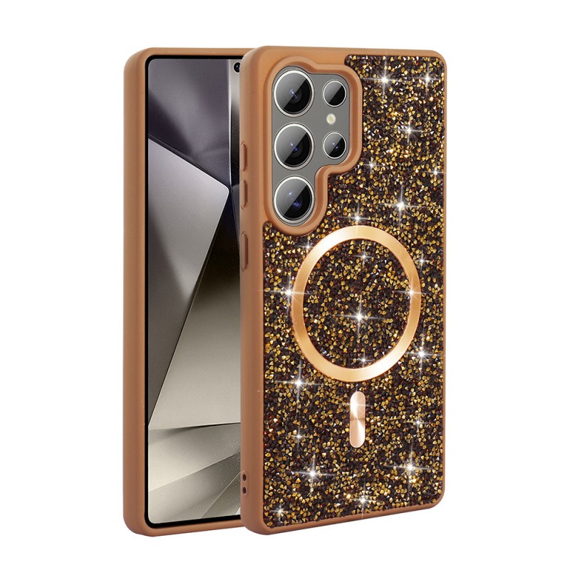 Bal-z Galaxy S25 Ultra Kılıf Pırlanta Tasarımlı M-safe Şarj Özellikli Zore Mozaik Silikon Kapak