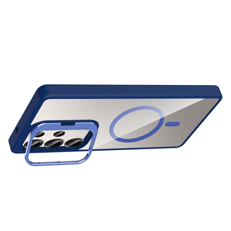 Bal-z Galaxy S25 Ultra Kılıf Standlı ve Kamera Lens Hediyeli M-Safe Şarj Özellikli Zore Etro Kapak