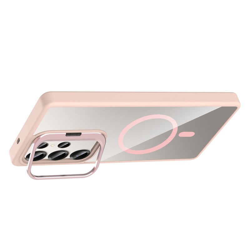 Bal-z Galaxy S25 Ultra Kılıf Standlı ve Kamera Lens Hediyeli M-Safe Şarj Özellikli Zore Etro Kapak