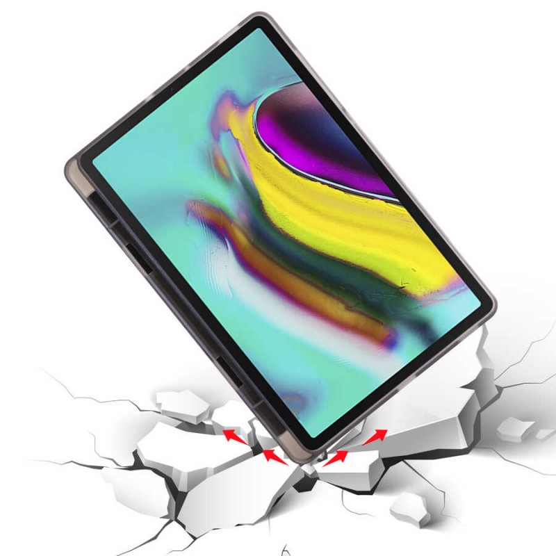 Bal-z Galaxy Tab A7 10.4 T500 2020 Kılıf  Tri Folding Kalem Bölmeli Standlı Kılıf