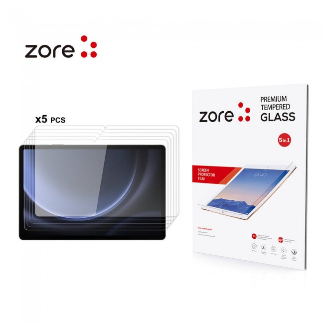 Galaxy Tab S10 FE Zore 5in1 Tablet Temperli Cam Ekran Koruyucu Galaxy Tab S10 FE Zore 5in1 Tablet Temperli Cam Ekran Koruyucu