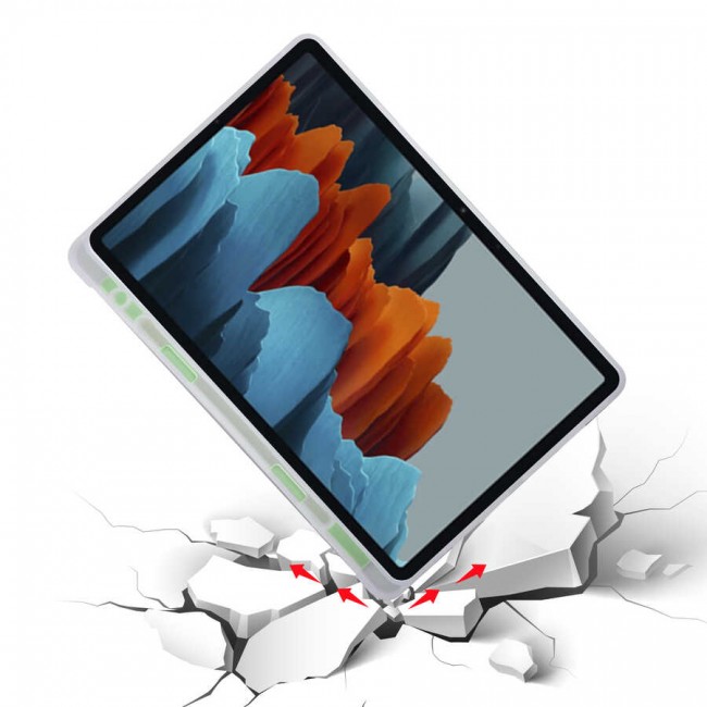 Galaxy Tab S7 T870 Kılıf Zore Tri Folding Kalem Bölmeli Standlı Kılıf