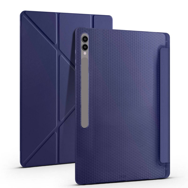 Bal-z Galaxy Tab S9 Ultra Kılıf  Tri Folding Kalem Bölmeli Standlı Kılıf