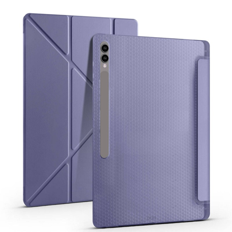 Bal-z Galaxy Tab S9 Ultra Kılıf  Tri Folding Kalem Bölmeli Standlı Kılıf