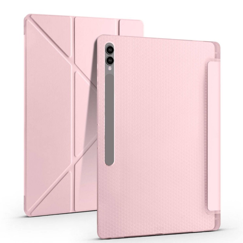 Bal-z Galaxy Tab S9 Ultra Kılıf  Tri Folding Kalem Bölmeli Standlı Kılıf