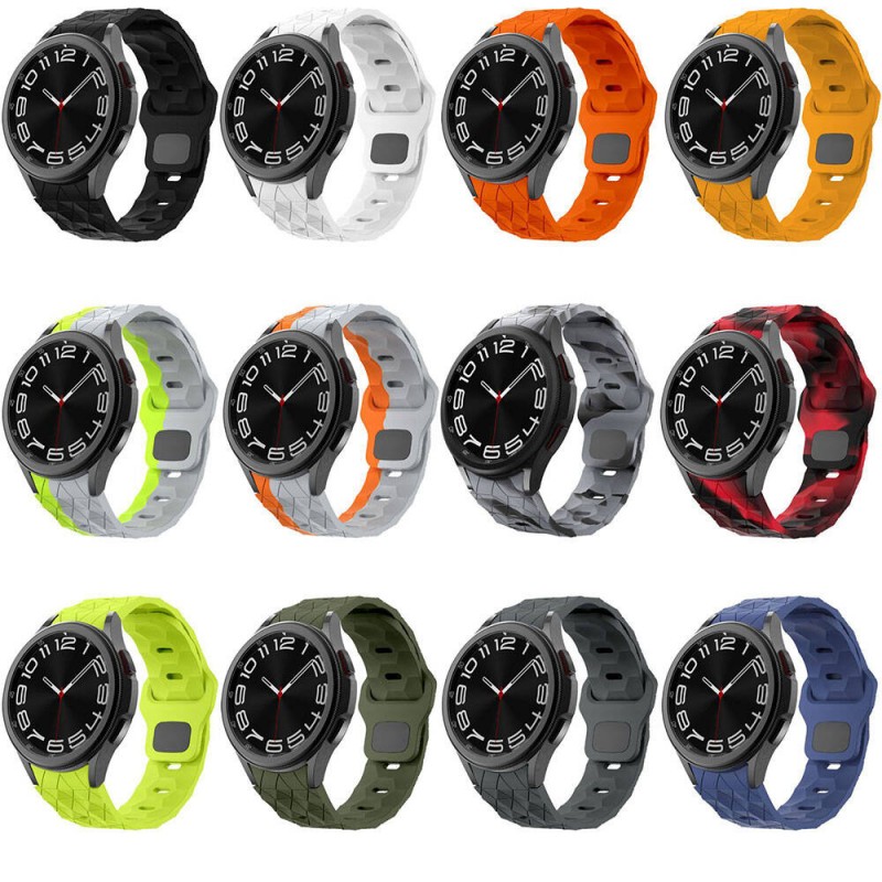 Bal-z Galaxy Watch 6 44mm  KRD-116 20mm Futbol Desenli Spor Tasarımlı Silikon Kordon