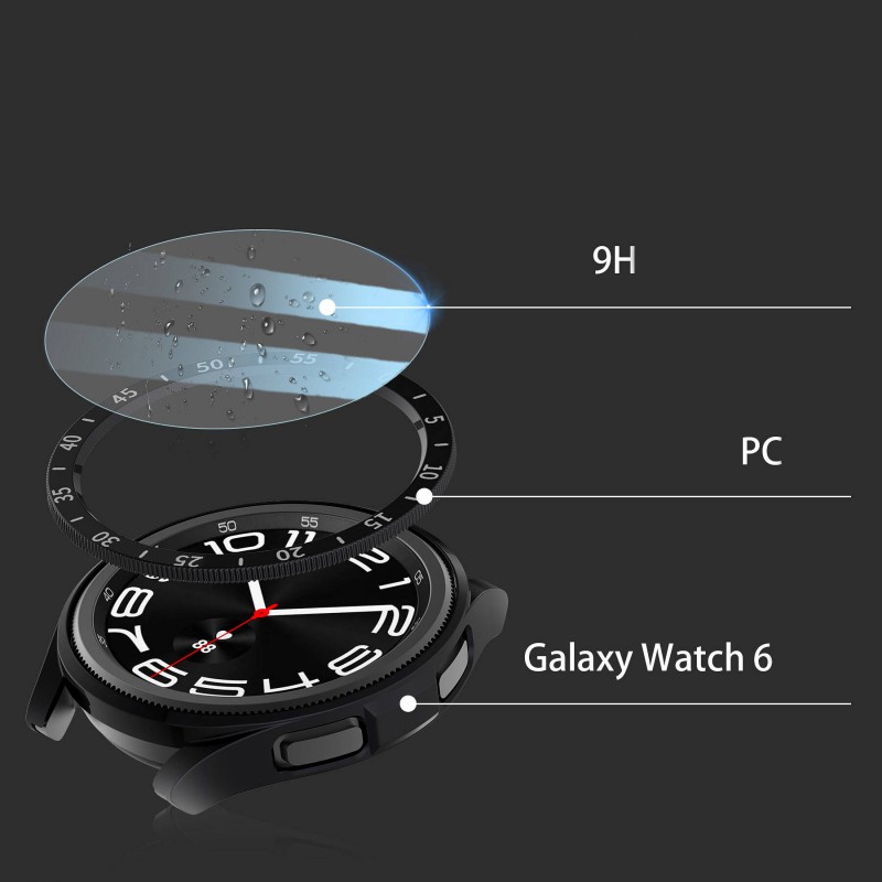 Bal-z Galaxy Watch 6 Classic 43mm Sert PC Kasa ve Ekran Koruyucu  Sport Watch Gard 29