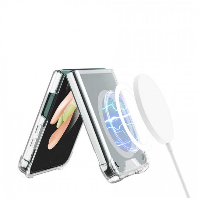 Galaxy Z Flip 3 Kılıf Wireless Şarj Özellikli Airbagli Zore Kıpta Anti Shock Magsafe Kapak Galaxy Z Flip 3 Kılıf Wireless Şarj Özellikli Airbagli Zore Kıpta Anti Shock Magsafe Kapak