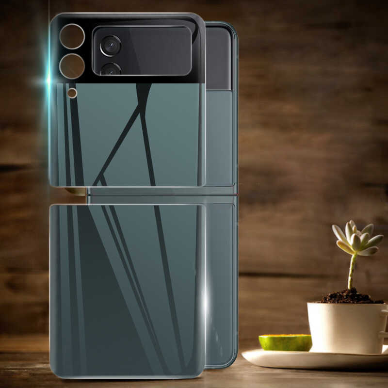 Bal-z Galaxy Z Flip 3  3D Standart 2 in 1 Arka Koruyucu