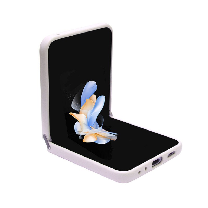 Bal-z Galaxy Z Flip 5 Kılıf Guess Orjinal Lisanslı PU Deri Taşlı Üçgen Logo 4G Desenli Strass Kapak