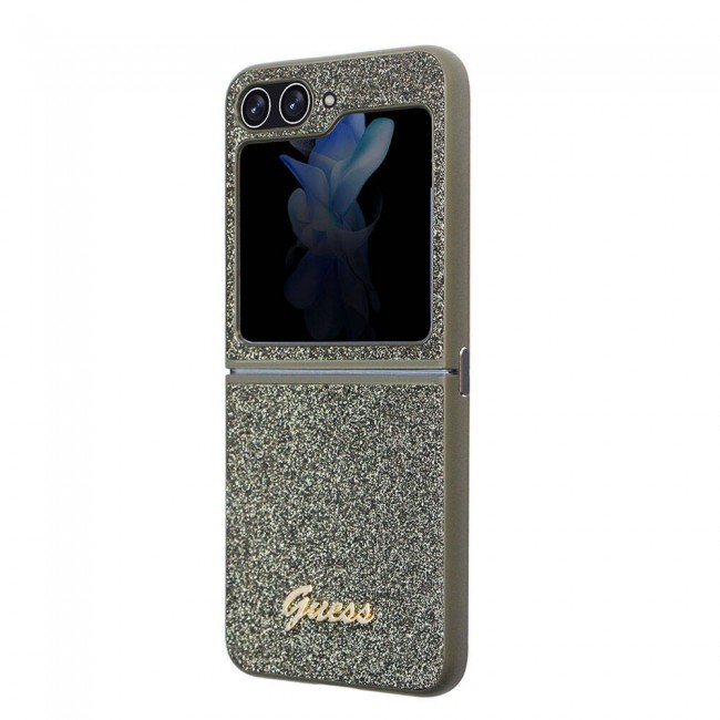 Galaxy Z Flip 5 Kılıf Guess Orjinal Lisanslı Yazı Logolu Glitter Flakes Kapak Galaxy Z Flip 5 Kılıf Guess Orjinal Lisanslı Yazı Logolu Glitter Flakes Kapak