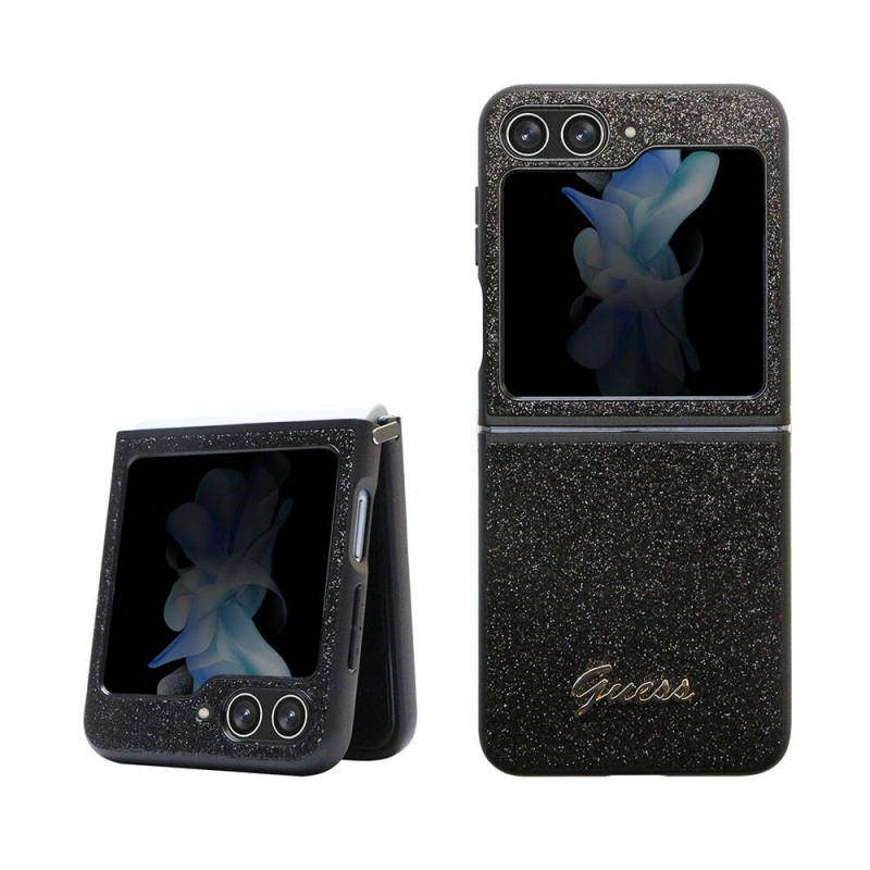 Bal-z Galaxy Z Flip 5 Kılıf Guess Orjinal Lisanslı Yazı Logolu Glitter Script Kapak
