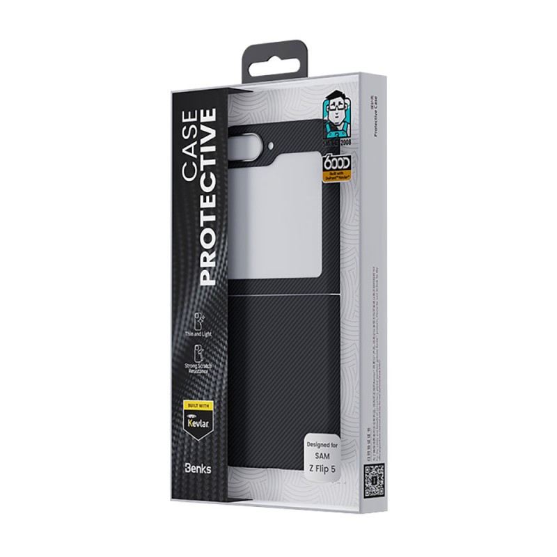 Bal-z Galaxy Z Flip 5 Kılıf Karbon Fiber Benks Essential ArmorAir 600D Kevlar Kapak