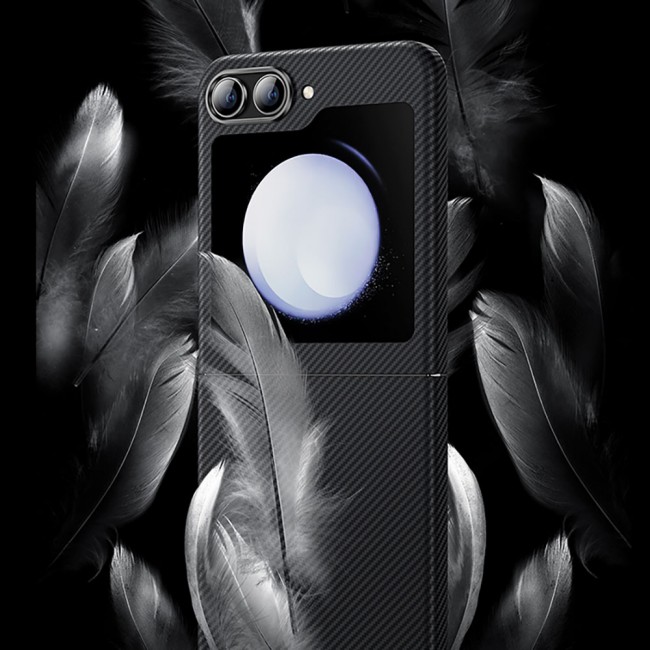 Galaxy Z Flip 5 Kılıf Karbon Fiber Benks Essential ArmorAir 600D Kevlar Kapak