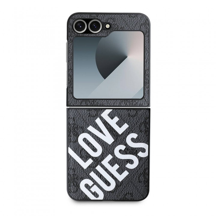 Galaxy Z Flip 6 Kılıf Guess Orjinal Lisanslı Magsafe Şarj Özellikli Love Guess Printing Kapak