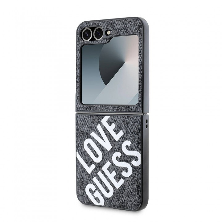 Galaxy Z Flip 6 Kılıf Guess Orjinal Lisanslı Magsafe Şarj Özellikli Love Guess Printing Kapak