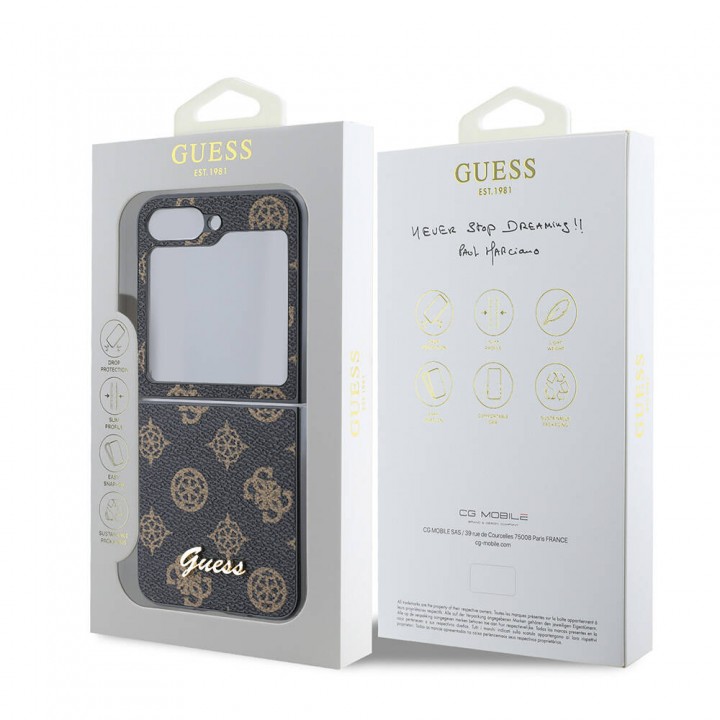 Galaxy Z Flip 6 Kılıf Guess Orjinal Lisanslı Peony Script Kapak