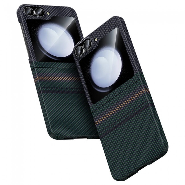 Galaxy Z Flip 6 Kılıf Karbon Fiber Tasarımlı Benks Aurora ArmorAir Kevlar Kapak Galaxy Z Flip 6 Kılıf Karbon Fiber Tasarımlı Benks Aurora ArmorAir Kevlar Kapak